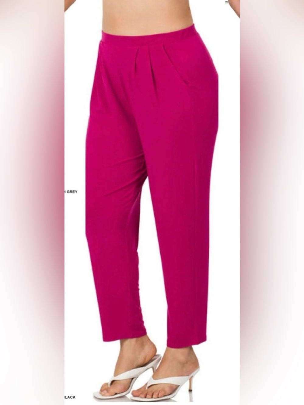 Zenana Outfitters Fuchsia Tapered Ponte Trousers